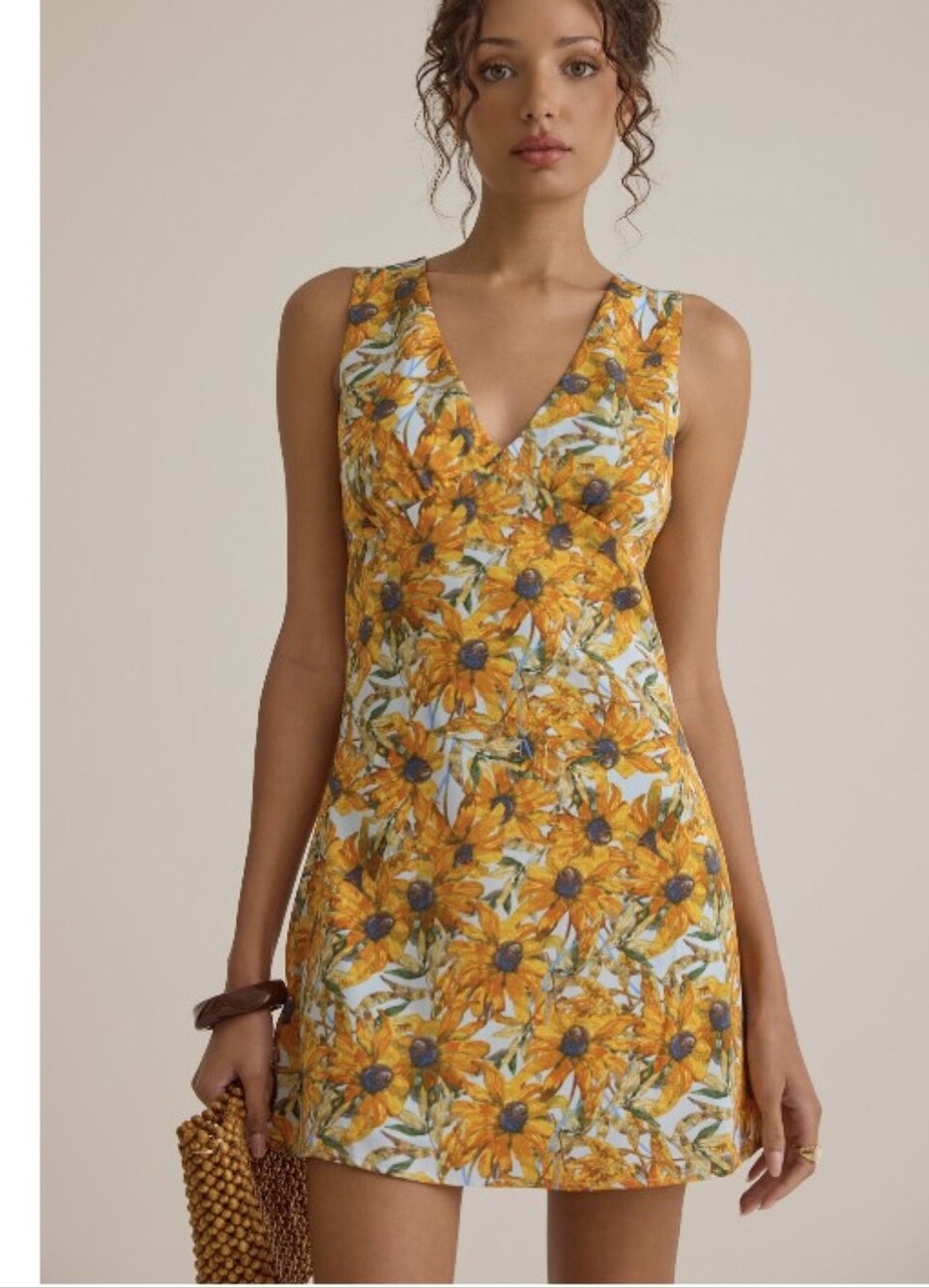 Altar'd State Wionna Floral V-Neck Mini Dress